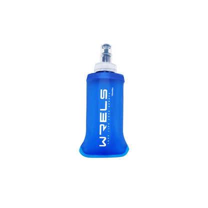 WRELS Foldable Silicone Water Bottle Outdoors Traveling Sport Running Cycling Kettle Water Bottle BPA Free 500ml With Straw