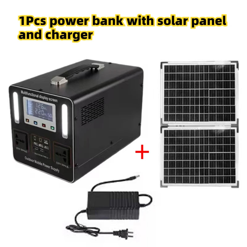 New 500W  Portable Power Station 220V 45Ah Solar Generator Emergency Backup Battery Power Supply for Home Outdoor Camping Stall