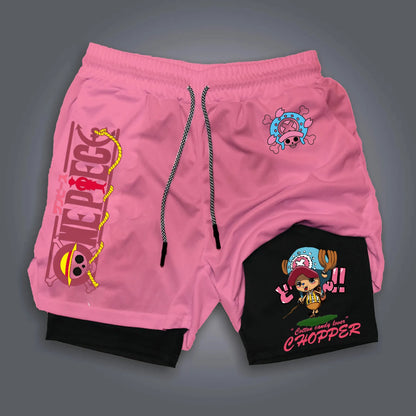 ONE PIECE Classic Anime Luffy Peripheral Printed Double-layer Shorts 2026 American Summer Men's Loose Sports Breathable Pants