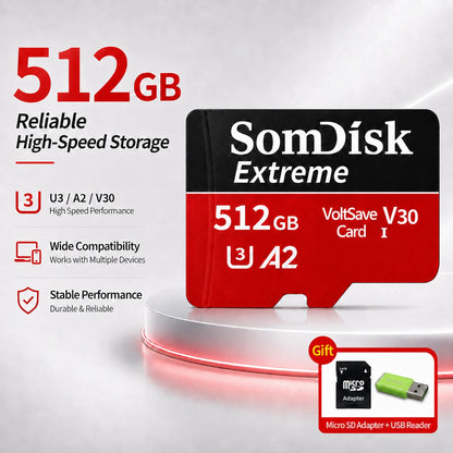 Micro TF/SD Card 512GB Large‑Capacity Memory Card 256GB 128GB SD Cards For Drone Dash Cam Tablet