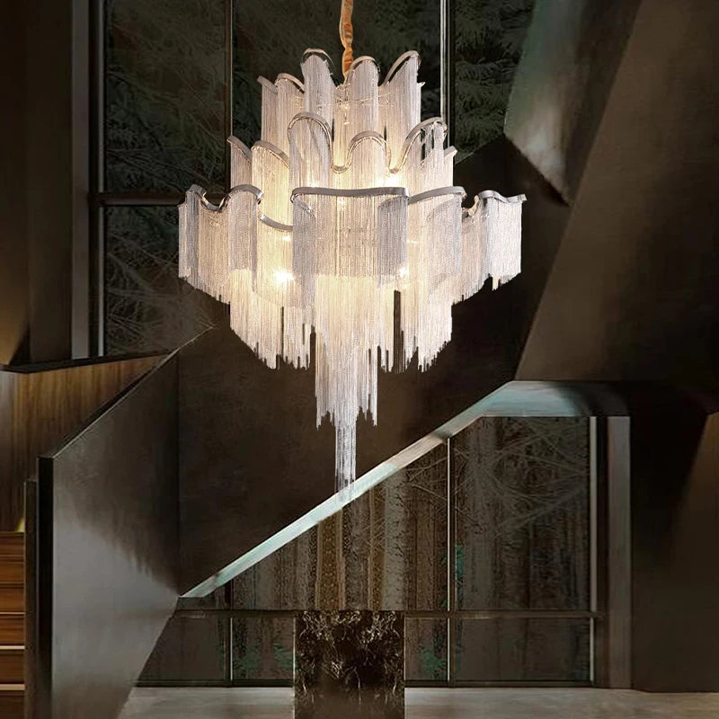 Luxury Tassels Led Pendant Lights New Gold Lustres Hanging Lamps For Ceiling Modern Decoration Home Decor For Bedroom Chandelier