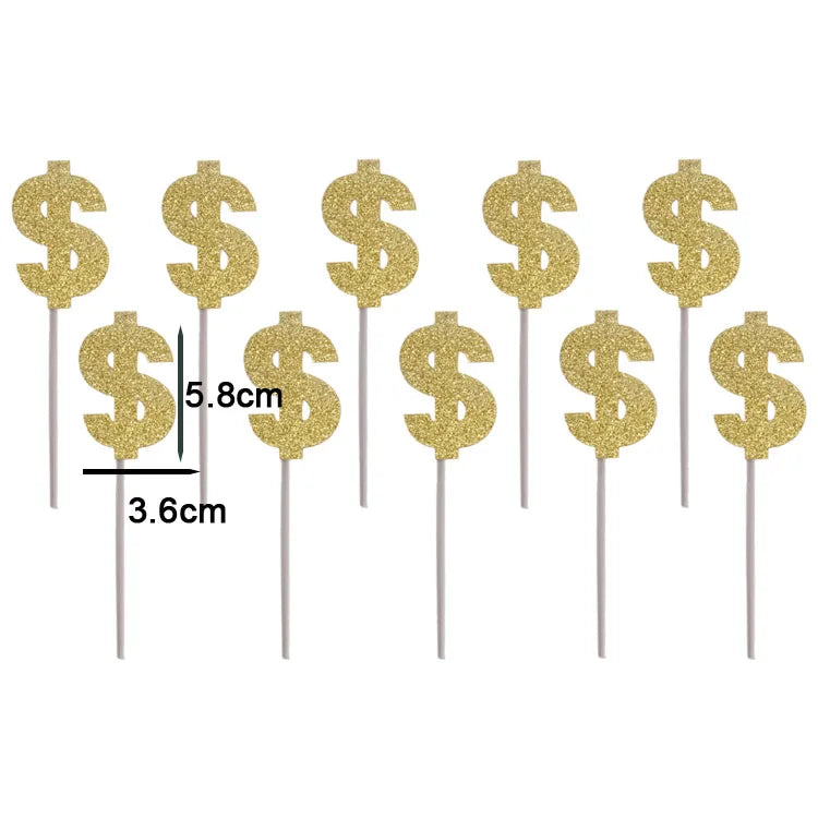 Dollar Happy Birthday Cake Decoration Money Cake Topper For 60s 70s 80s 90s Thanksgiving USA Dollar Theme Party Decors Supplies