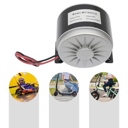 250w 24v Pure Copper Electric Scooter Motor, Brushed E-Bike Motor Lightweight Chain Drive Motor for E-Scooter Mini Motorcycle