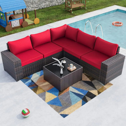 12 Piece Patio Furniture Set, Outdoor Wicker Sectional Sofa, Customized
