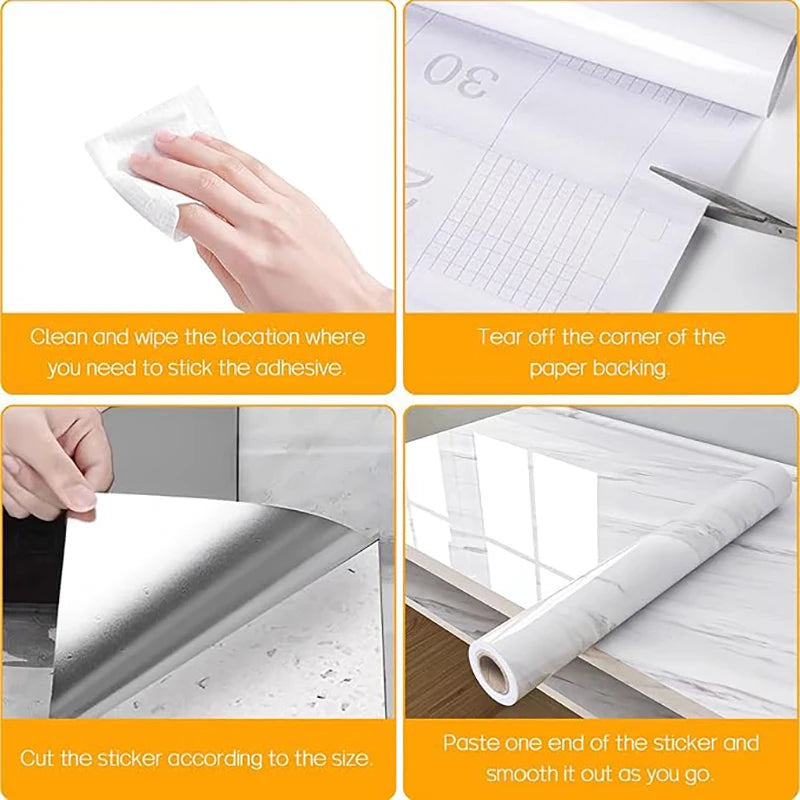 Kitchen Pearlescent Film Waterproof Wallpaper PVC Self-Adhesive Wall Stickers DIY Home Decor for Room Wardrobe Cabinet Furniture