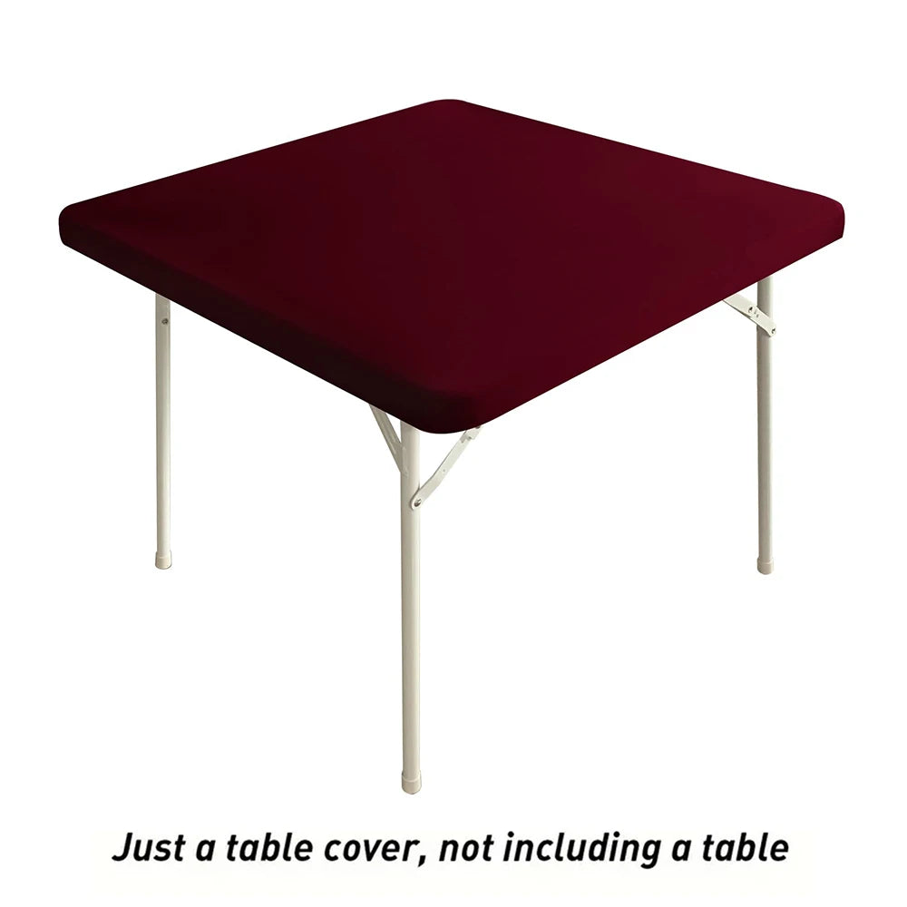 Square Fitted Table Cover Elastic Tablecloth Stretch Spandex Tables Top Cover Table Topper Cap for Dining Kitchen Home Party