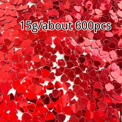 600/1000/2000 Pieces of 0.55 cm Rose Red Heart Shaped Paper Flower - Rose Red Color Perfect for Valentine's Day, Wedding, Birth