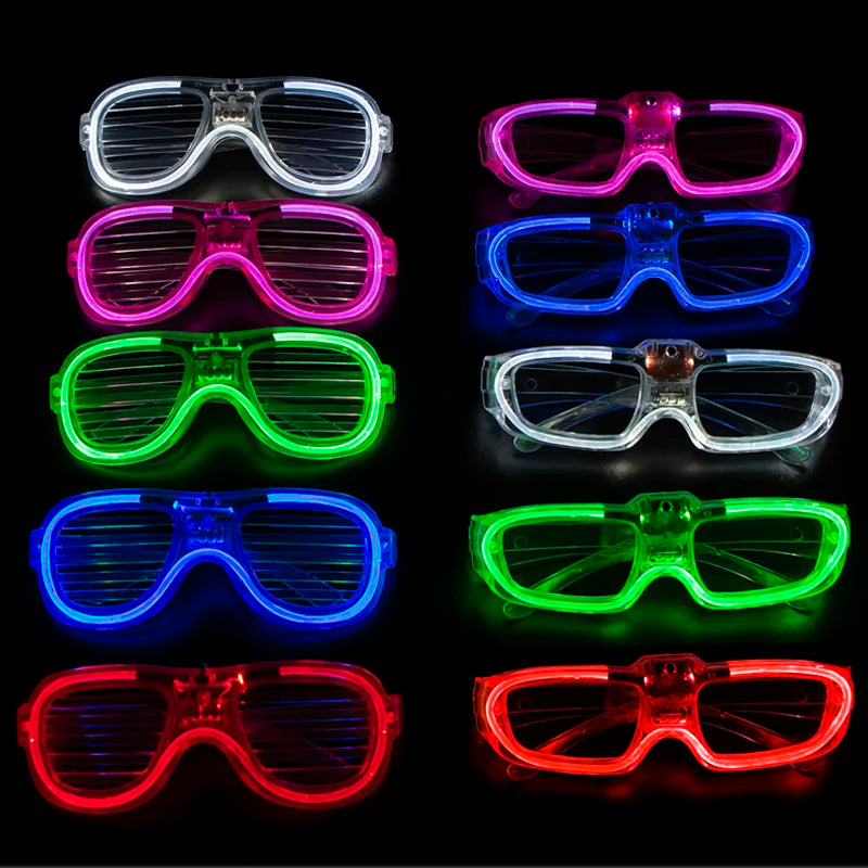 5/10/15/20/30 Pcs Led Neon Party Glasses Light Up Sunglasses Glow in the Dark Glasses for Kids Adults Party Supplies