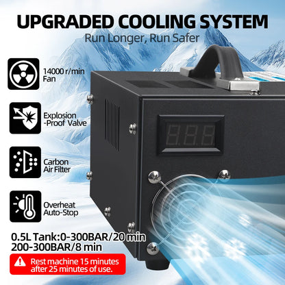 300Bar 12v Pcp Compressor 110V Transformer 30MPA 4500psi High Pressure Pump Pneumatic Airgun Rifle Inflator