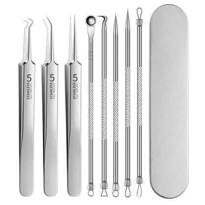 4-11Pcs Ingrown Hair Tweezers Acne Blackhead Removal Needles Black Dots Cleaner Deep Cleansing Pore Cleaner Face Skin Care Tools