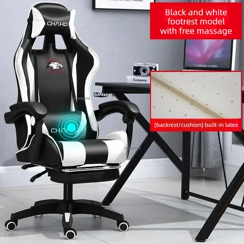 Modern Professional PC Computer Gamer Chair Light Luxury Leather Office Chair Internet Cafe Racing Esports Comfortable Furniture