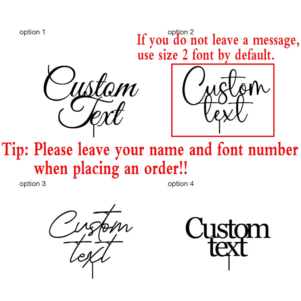 Custom Text Gold Acrylic Cake Topper Personalized Rustic Wood Cake Topper Wedding Birthday Engaged Anniversary Party Decoration