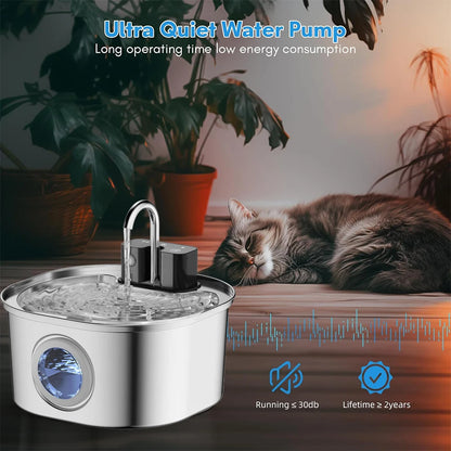 3.2L Wireless Charging Automatic Water Fountain  Intelligent Pet Water Dispenser With Filter Drinking Fountain For Cats Dogs