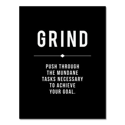 Grind Hustle Success Motivational Posters and Prints Office Decor Modern Art Entrepreneur Motivation Canvas Painting Pictures