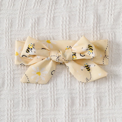 Baby girl Summer Dress Cute Little bee Ruffled Suspender Dress and Headband 2-piece Set for 0-3 Year old Baby girl Casual Dress