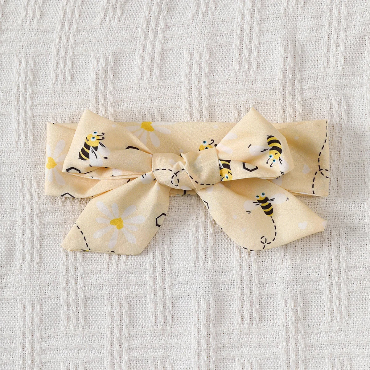 Baby girl Summer Dress Cute Little bee Ruffled Suspender Dress and Headband 2-piece Set for 0-3 Year old Baby girl Casual Dress