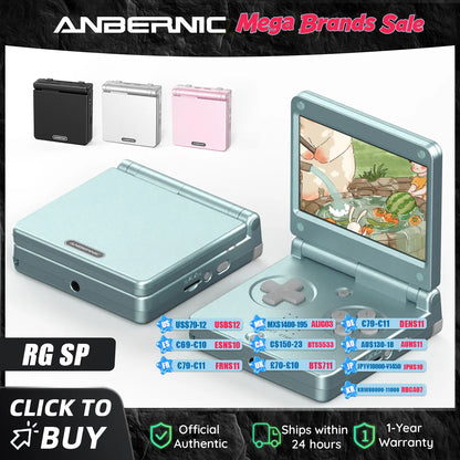 Anbernic RGSP 64 Bit Retro Handheld Game Player 16G Built-in Linux System Foldable 3.4 Inch IPS Screen Retro Game Console RG SP