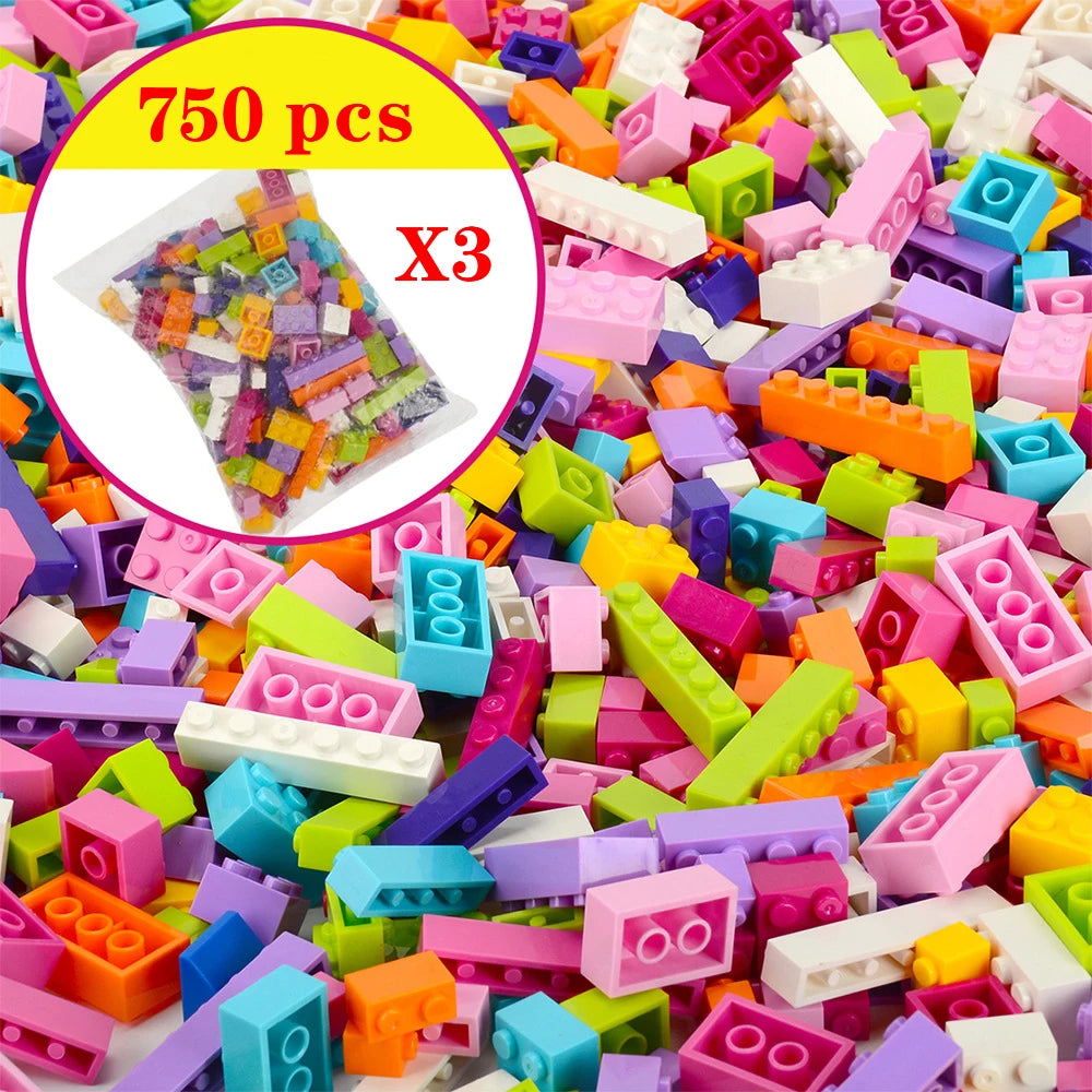 1000 Pcs Parts 500 Pieces Creative Designer DIY Toys Boy Girl Friend Model Building Blocks MOC Classical Bricks Christmas Gift
