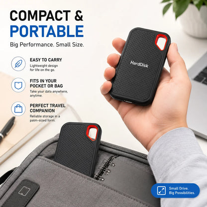 Handy Portable External Hard Drive 1TB 2TB External Hard Disk Data Storage Device For Laptop Desktop Smartphone