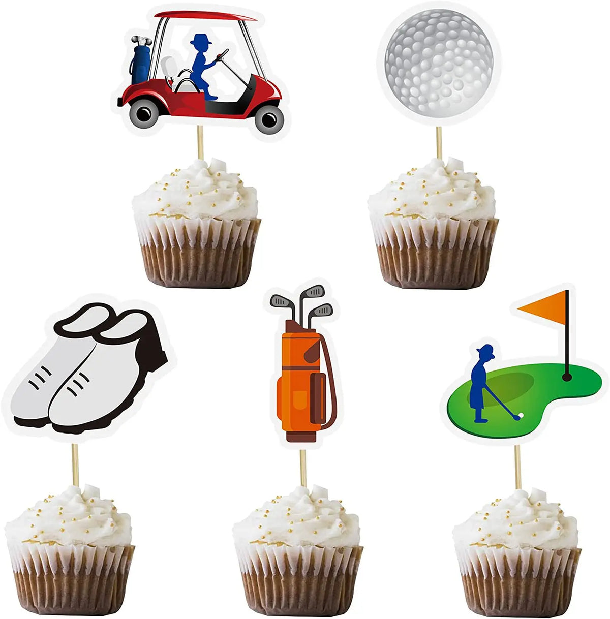 Weightlifting Cake Topper Happy Birthday Sports Pump Iron Kids Boy Man Party Baby Shower Cupcake Decoration Baking Supplies DIY