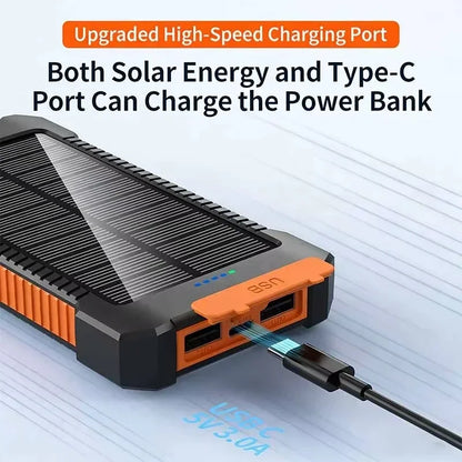 Lenovo 500000mAh Large Capacity Solar CCC Power Bank Super Fast Charging Portable External Battery For Travel  Outdoor Emergency