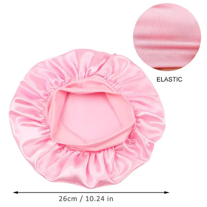 Kids Sleep Cap Satin Bonnet for Child Girls Boys Toddler Night Sleeping Hat Elastic Solid Blank Cook Beanie Soft Turban Headwear