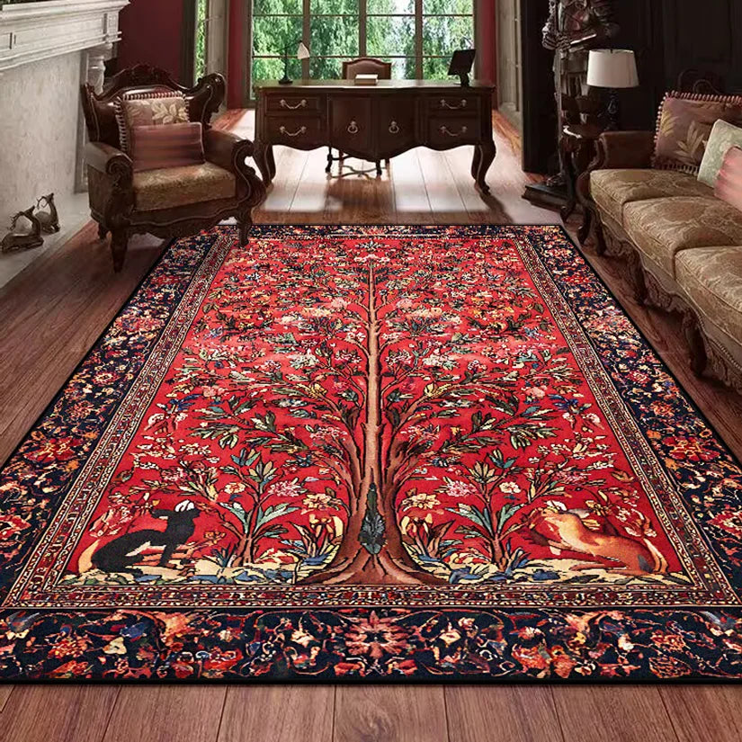 Retro Persian Carpet for Living Room Boho Decor for Room Balcony Rug Large Luxury Red Bed Decoration Home Mats Bedside 160x230
