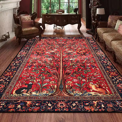 Retro Persian Carpet for Living Room Boho Decor for Room Balcony Rug Large Luxury Red Bed Decoration Home Mats Bedside 160x230