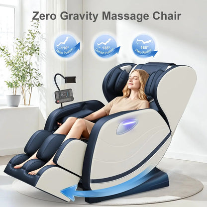 Track Massage Chair Full Body, Zero Gravity Recliner | 12 Fix Rollers, 8 Airbags, 15 Auto Programs, Foot, Custom