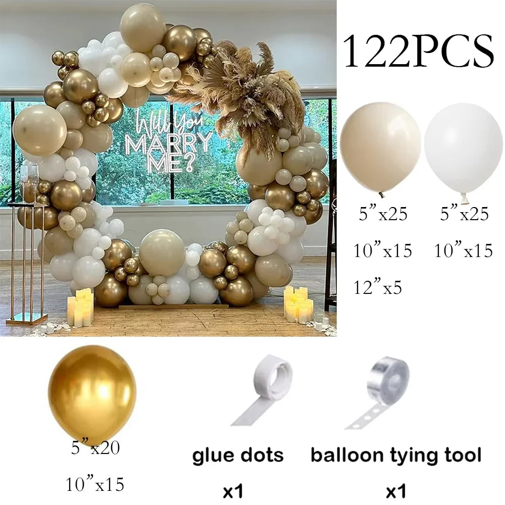 Metallic Gold White Balloons Garland 30th Birthday Party Decor Balloon Arch Kit Wedding Graduation Anniversary Decoration Globos