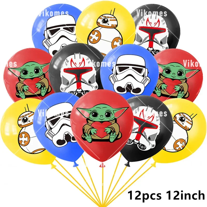 Green Yodaed Latex Balloons Hero Master Robot Foil Ballons Happy Birthday Party Banner Tableware Cake Topper Decoration Kid Toy