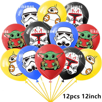 Green Yodaed Latex Balloons Hero Master Robot Foil Ballons Happy Birthday Party Banner Tableware Cake Topper Decoration Kid Toy