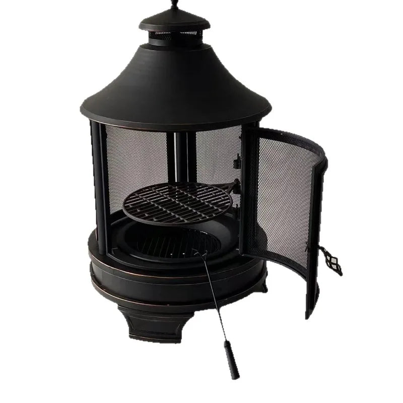 Outdoor Large Barbecue Grill Camping Barbecue Grill Villa Household Firewood Charcoal Heating Stove