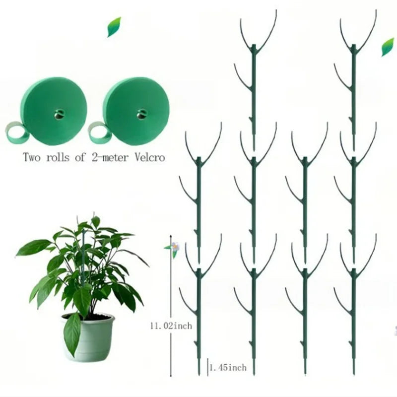 10Pcs Monstera Plant Support Set Stackable Tall Poles with Ties Support Climbing Plant Stems Durable Outdoor Gardening Supports