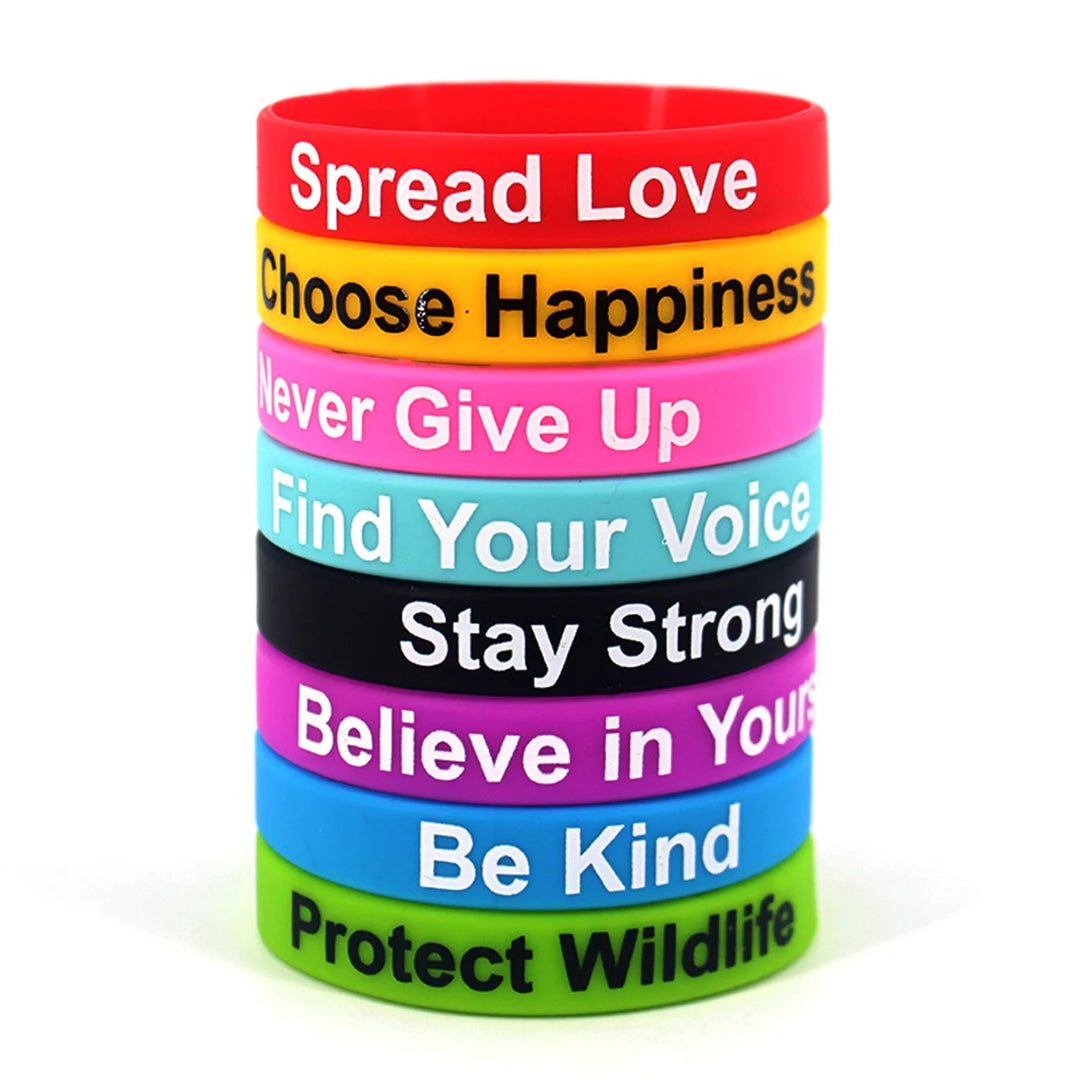 Motivational Silicone Wristbands Rubber Band Bracelets Fun Motivational Wristbands for Children and Adults