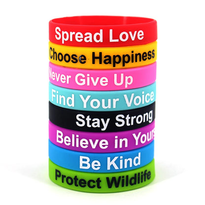 Motivational Silicone Wristbands Rubber Band Bracelets Fun Motivational Wristbands for Children and Adults