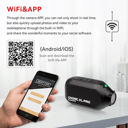 Drift Ghost XL Pro 4K PLUS HD Action Camera 3000mAh Battery WiFi IPX7 Waterproof Rotatable Lens Helmet Cam Motorcycle Bicycle