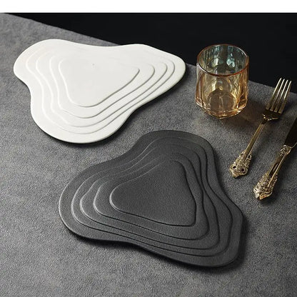 Ceramic Dining Plate Irregular Terraced Solid Color Dessert Snack Sushi Plates Molecular Cooking Tableware Commercial Tableware