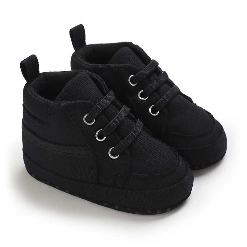 Baby Boys Girls High Top Canvas Sneakers 0-1 Year First Walker Soft Bottom Comfortable Casual Sports Newborn