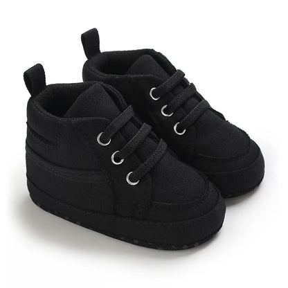 Baby Boys Girls High Top Canvas Sneakers 0-1 Year First Walker Soft Bottom Comfortable Casual Sports Newborn