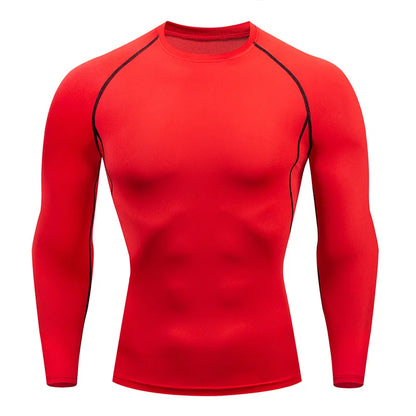 Compression Shirts Men's Rashguard Quick Dry Gym Fitness Shirts Spring Beach Surfing Athletic Sport Running Workout Tops Tees