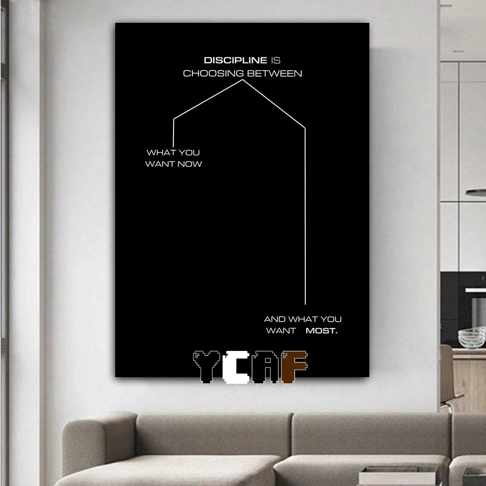Motivational Quotes Black Minimalist Poster Canvas Aesthetic Decor for Office Quote Wall Art Decoration Gym Inspirational Poster