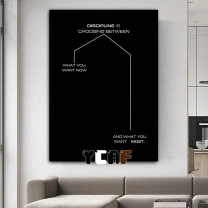 Motivational Quotes Black Minimalist Poster Canvas Aesthetic Decor for Office Quote Wall Art Decoration Gym Inspirational Poster