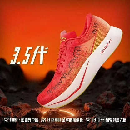 Super Cool Running Shoes For Men Women Red Sport Shoes Unisex Carbon Plate Walking Jogging Shoes Couples Soft Sole Training Shoe