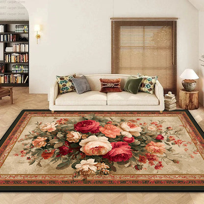 Nordic Luxury Floral Living Room Carpet Decoration Home Fluffy Washable Rug for Bedroom 200x300 Customizable Soft Floor Mats