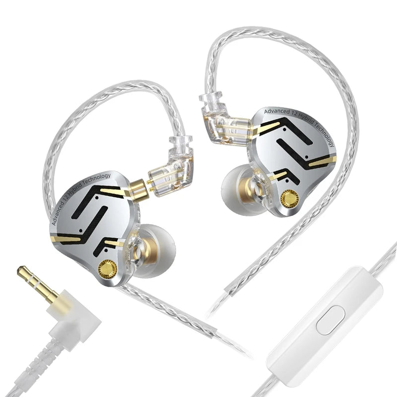 KZ ZS12 Pro 2 Flagship-Grade HiFi IEM Earphones Ultra-Linear 1DD+5BA Hybrid Driver Clarity Sound Wired Headphones Detachable Cable Ergonomic Gaming Earbuds