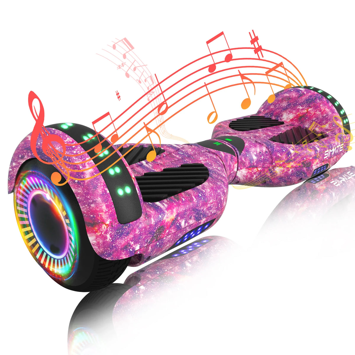 SIMATE P6 Hoverboard, 6.5" Self Balancing Scooter, All Terrain Hover Boards with Bluetooth, APP Control and LED Lights for Kids Adults