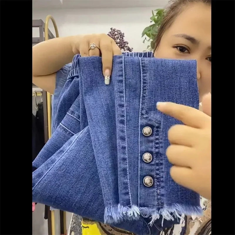 Spring Summer 2026 New Fashion Korean Jeans Women's With High Waist And Slim Joker Fashion Casual Denim Harem Pants Female