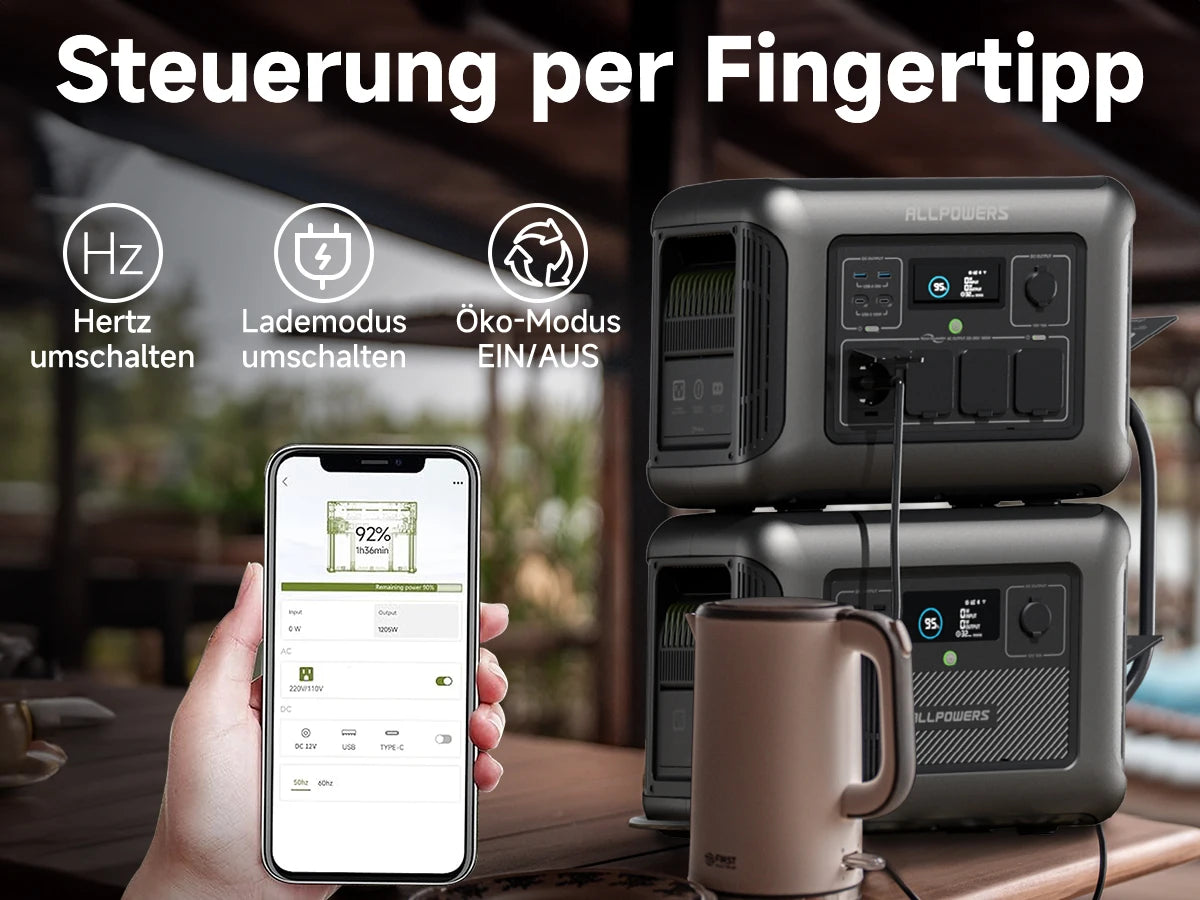 ALLPOWERS R1500 Modular Power Stations Key Into B1000 Superior Off-grid Portable Backup UPS Solar Electricity Generator System