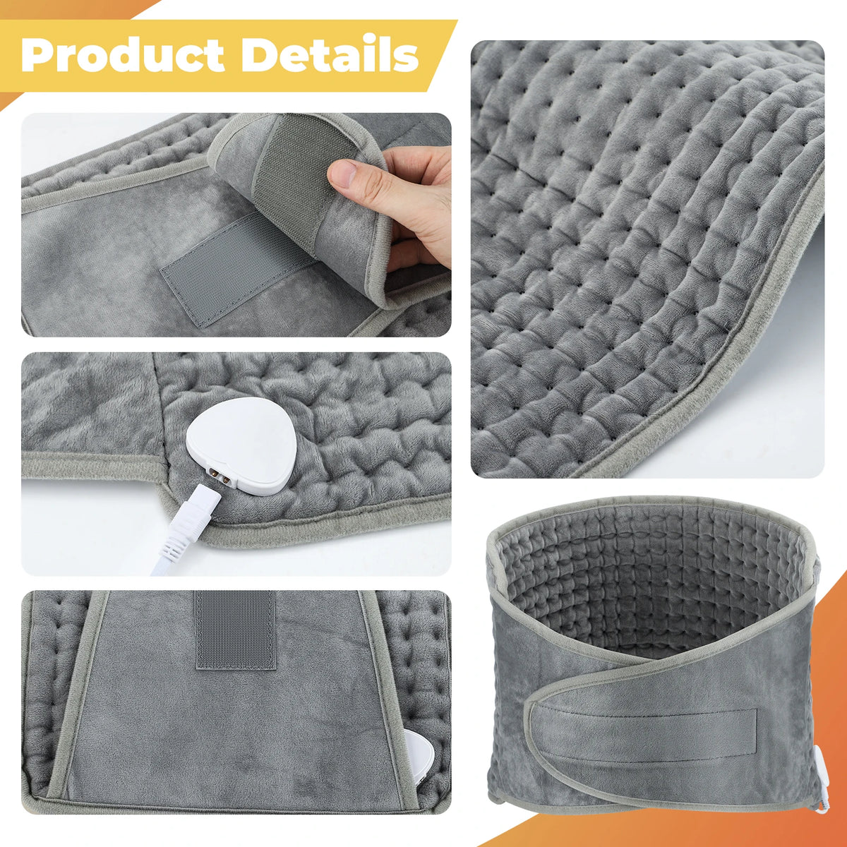 Electric Heating Waist Belt Portable Thermal Pad Office Home Adjustable Temperature Lumbar Belt Warming Abdomen Back Hand Warmer